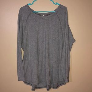 Tommy Hilfiger Grey and White Horizontal Striped Sweater, Size XL Women's